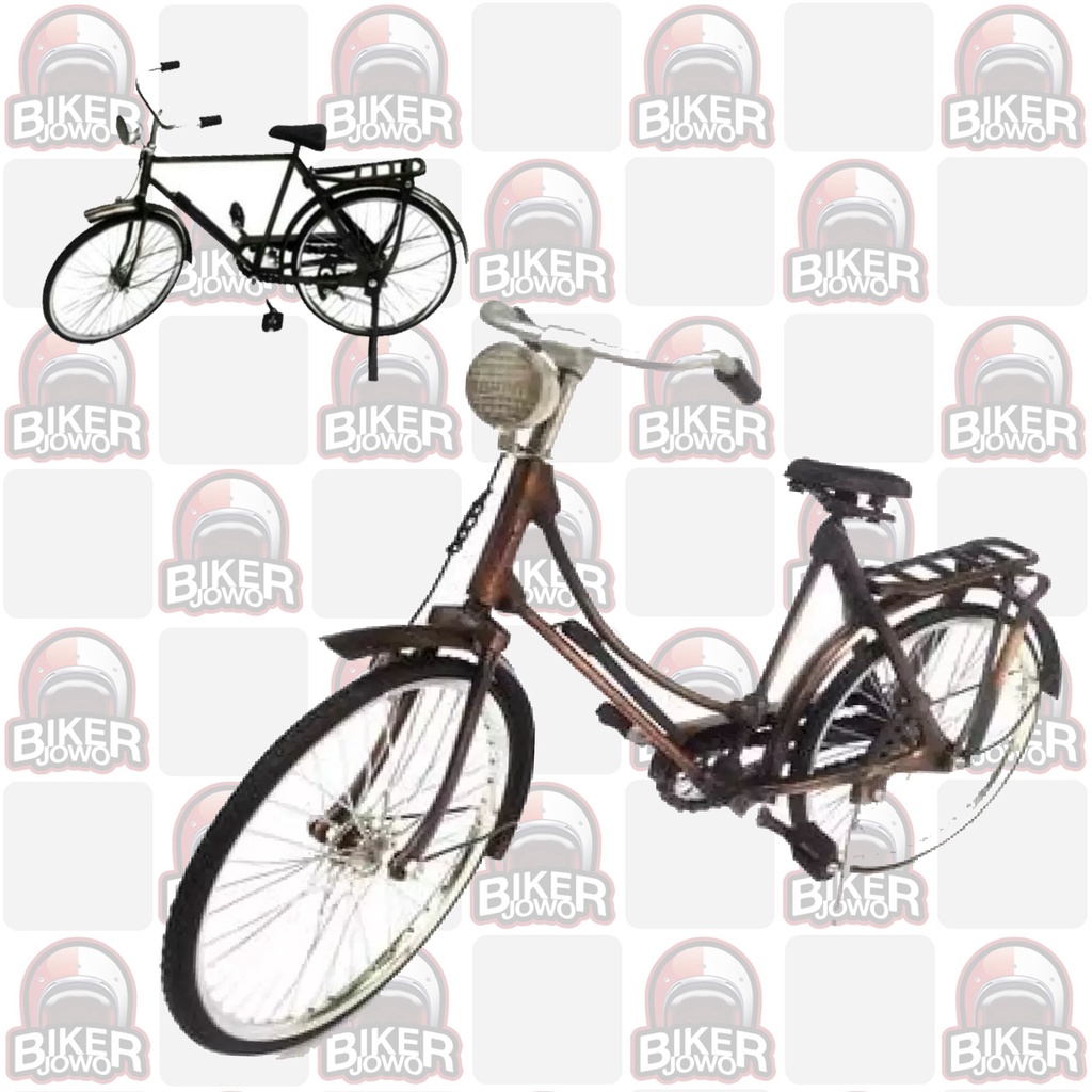 Miniatur Sepeda Ontel Besi Diecast Mainan Koleksi Pajangan Antik