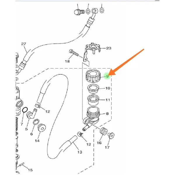 TUTUP TANGKI TABUNG RESERVOIR MINYAK REM BELAKANG MX KING VIXION R 155 MT15 MT15 ORI 50C-F5852-00