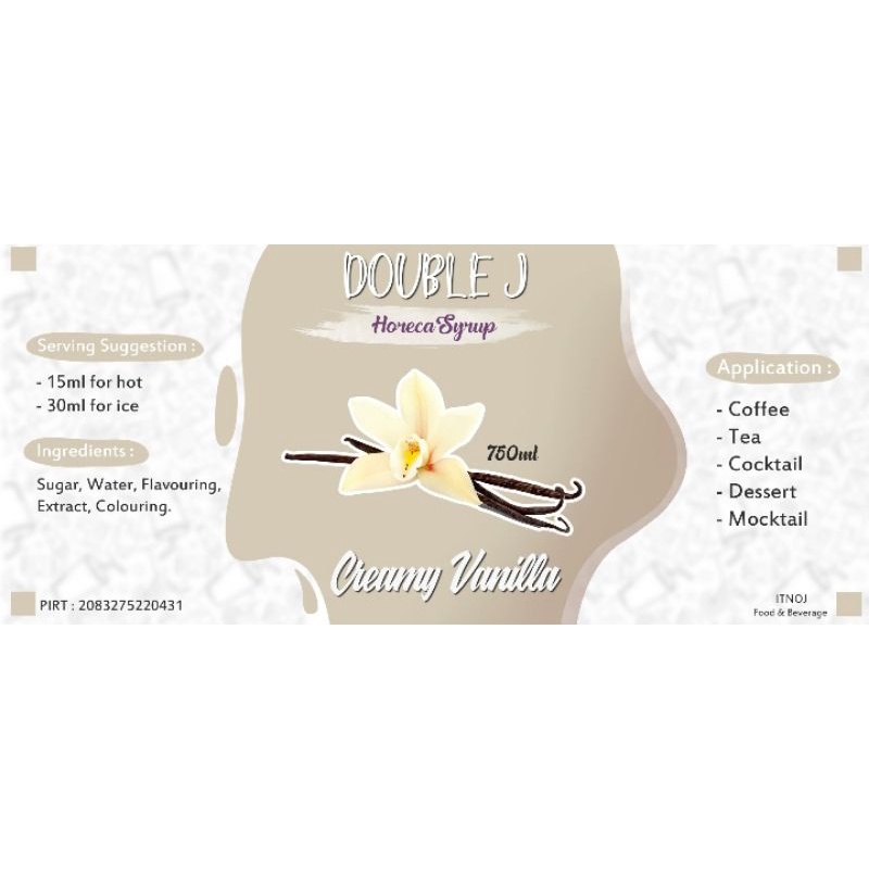 

Double J Horeka Syrup (Creamy Vanilla)