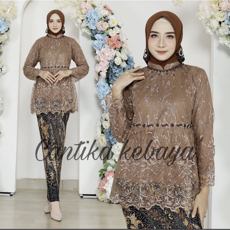 Kebaya tulle arrabella//kebaya cantika//kebaya tunangan//kebaya modern
