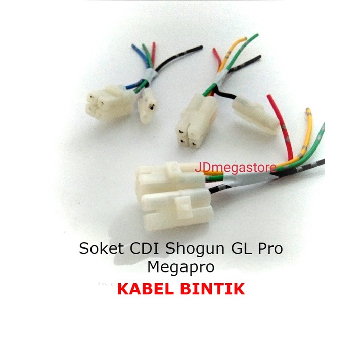 (Grosir/COD) Soket CDI Shogun GL Pro Megapro - KABEL BINTIK