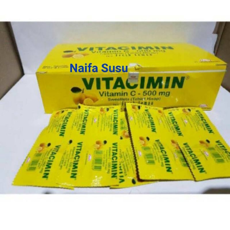 Vitacimin tablet hisap vitamin C-500 mg 1strip -2 tablet