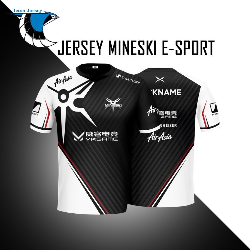 JERSEY BAJU KAOS MINESKI ESPORT 2021 GAME PUBG DOTA 2 WILDRIFT LOL (FREENICKNAME)