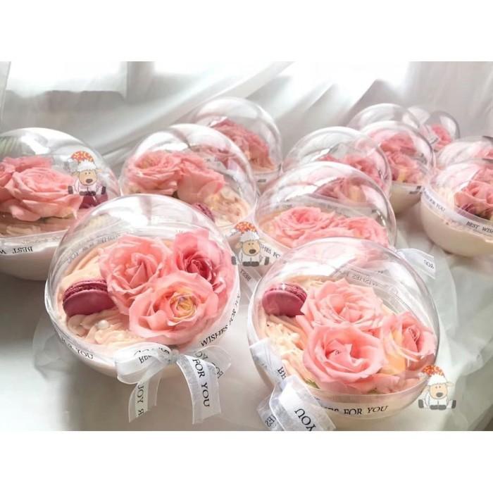 Ferna | Acrylic Ball 10Cm Dome/ Bola Akrilik Bening Fillable Plastik