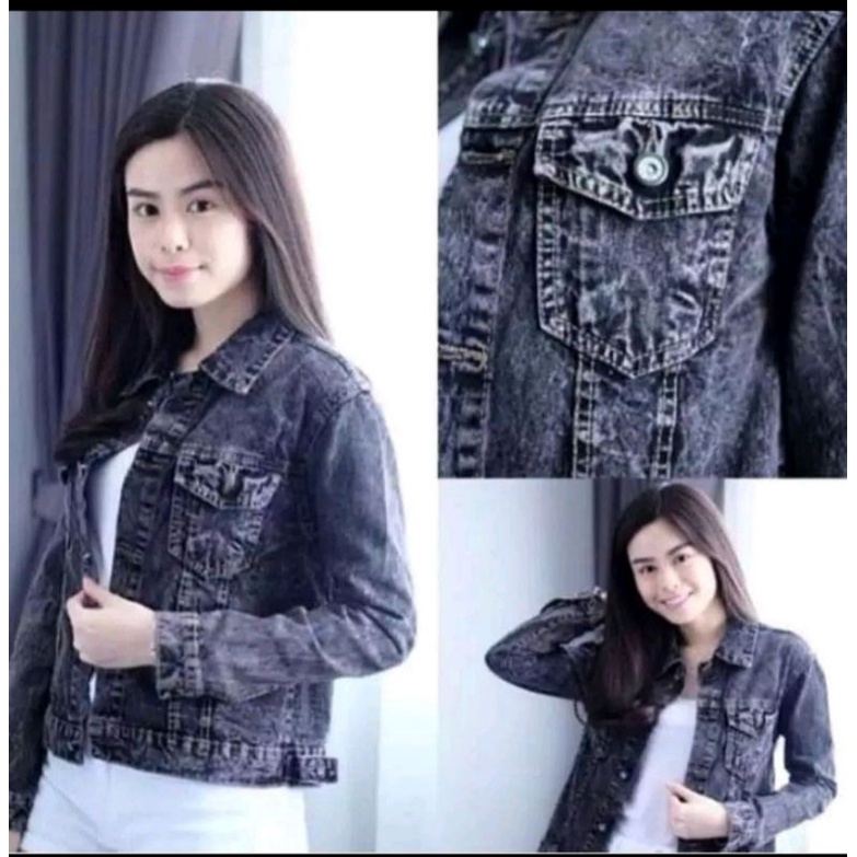 JAKET JEANS WANITA/JACKET CROP DENIM CEWEK/JAKET BIONDY SNOWBLACK/JAKET BIONDY SNOWBLUE