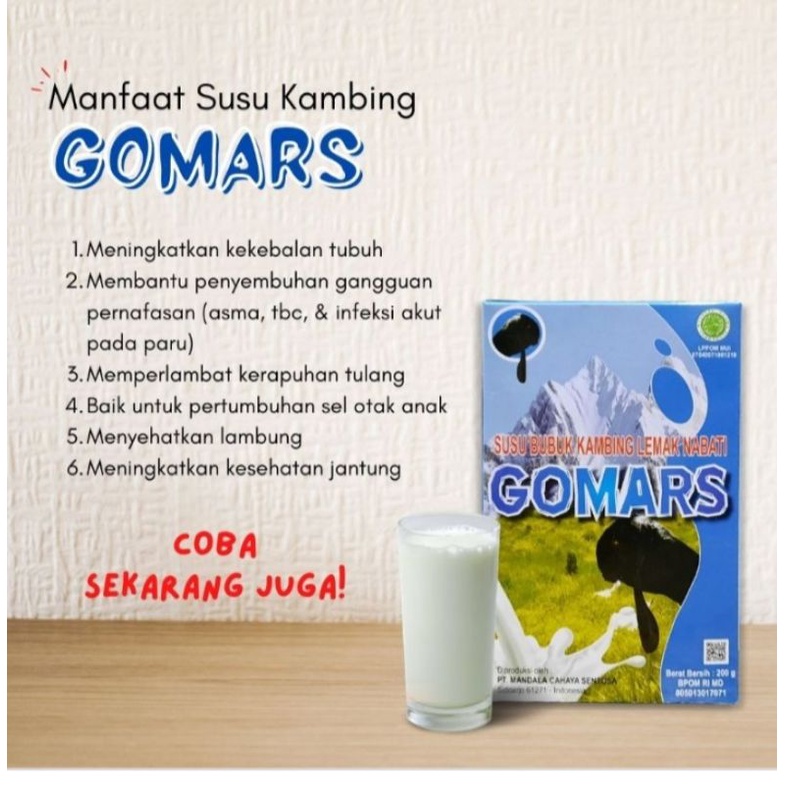 

susu kambing bubuk murni 200 gram gom ars