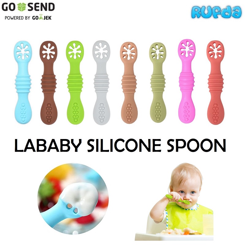 LaBaby Silicone Spoon Sendok Silicone Latihan Anak Makan Mandiri Training Spoons