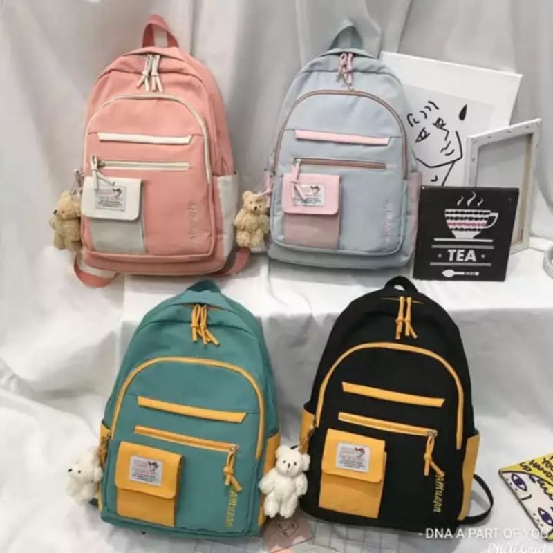 BACKPACK KOREA MULTIFUNGSI LEISURE TAS SEKOLAH WANITA KANVAS BACK TO SCHOOL WANITA CEWEK TERLARIS