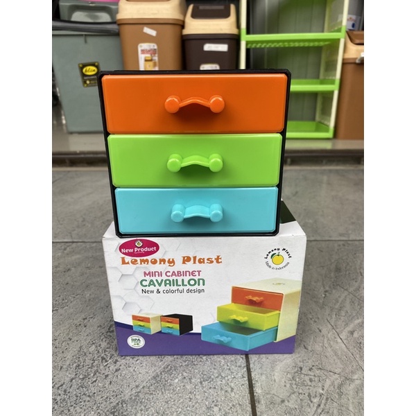 Rak Mini Plastik / Laci Mini Susun 3 Plastik / Laci Mini Portable
