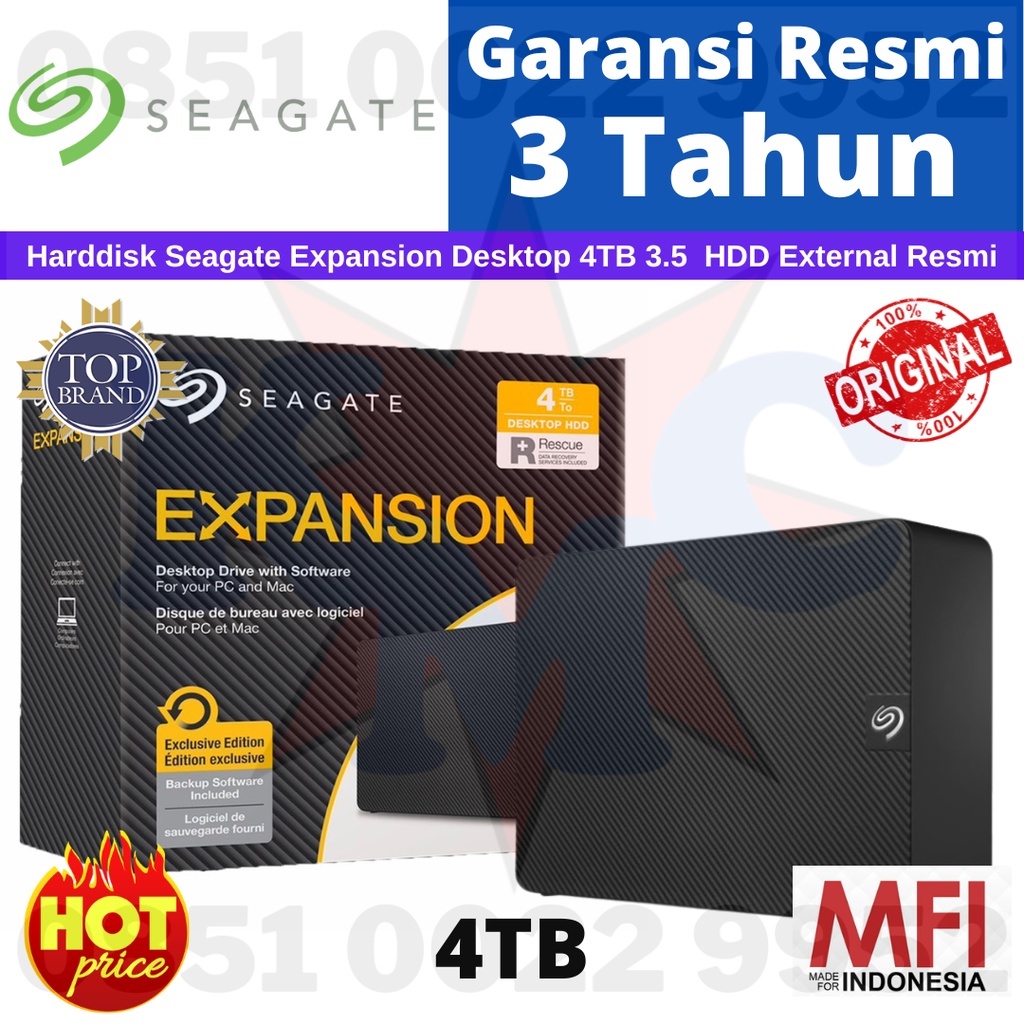 Seagate Expansion Desktop HDD 4TB Hardisk Eksternal 4 TB USB 3.0 Resmi