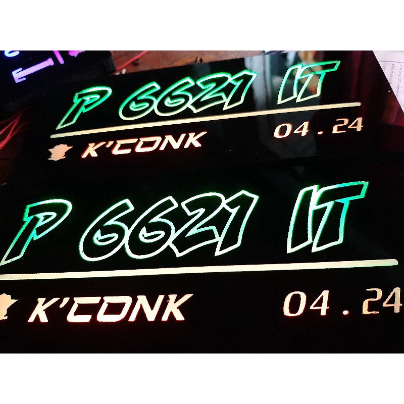 plat variasi bisa nyala bahan akrilik untuk motor