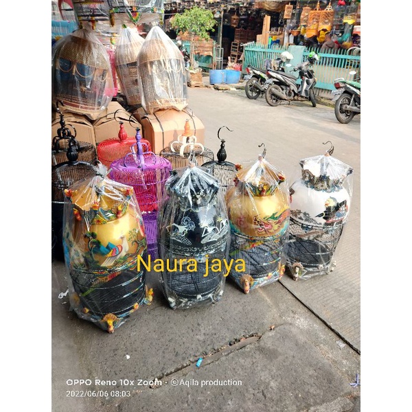 (KARGO)KANDANG SANGKAR PERKUTUT MAHKOTA MERAK PAPAN UKIR