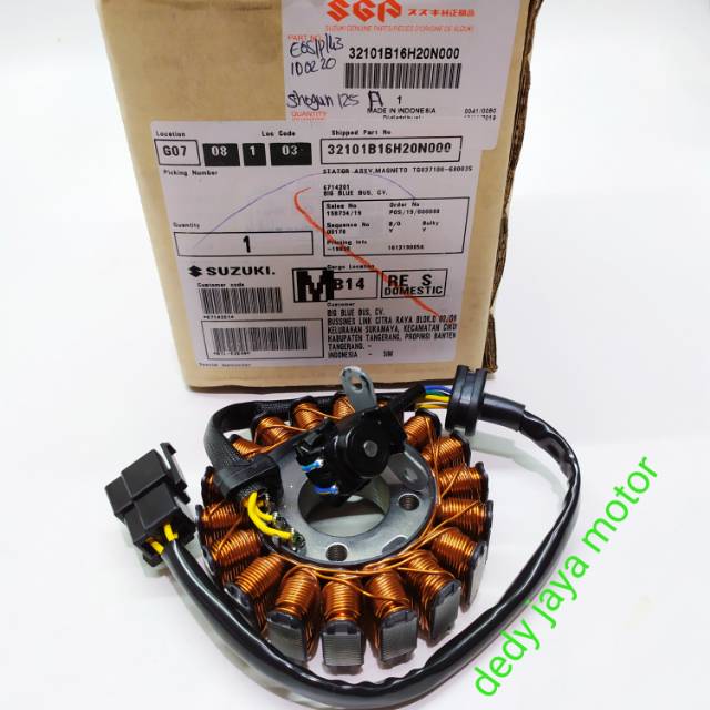 Spull/stator assy suzuki shogun 125 fi produk original sgp 32101B16H20N000