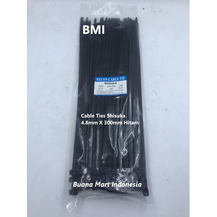 Cable Ties SHISUKA Hitam 4.8x300mm | Kabel Tis 30cm | Cable Tie (1Pax)