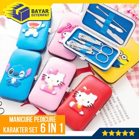 Manicure Pedicure Set Box 6 in 1 KARAKTER Alat Perawatan Kuku [MG44]