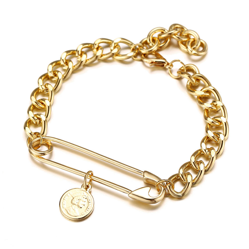 New Creative Gold Alloy Bracelets Fashion Geometric Simple Bracelets Charms Net Red Jewelry Accessories