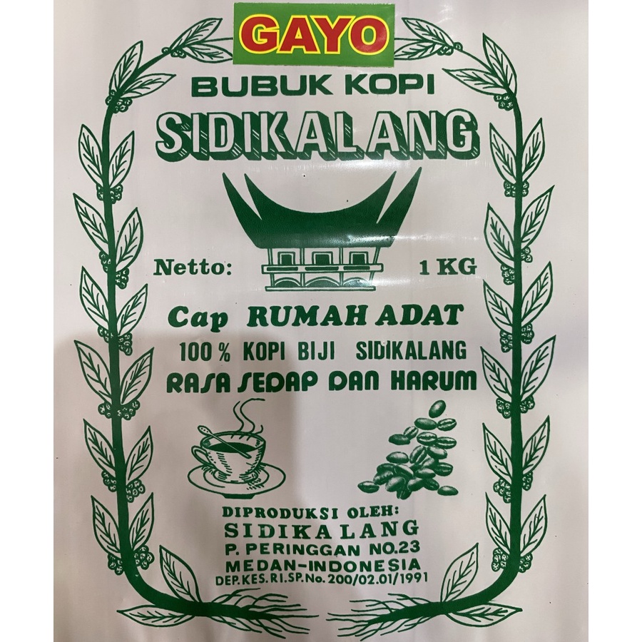 Kopi Asli Sidikalang Arabika Gayo Grade 2 Cap Rumah Adat 500 gram