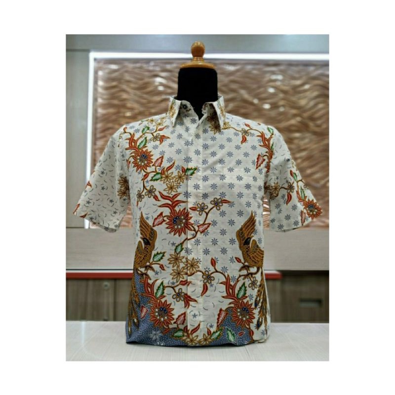 Kemeja Batik Pria Lengan Pendek Motif Truntum Phoenix - Pangestu Batik