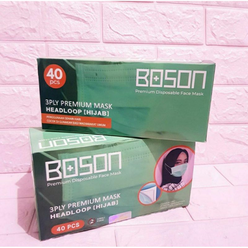 Masker Medis Boson / surgical mask 3 ply 40 pcs