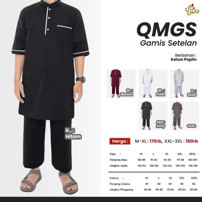 Koko Setelan Pria Baju Dan Celana Pakaian Muslim Pria Model QMGS