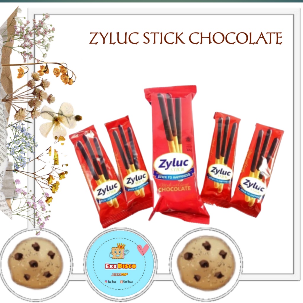 

EXZBISCO - ZYLUC STICK CHOCOLATE TRAY 45g Biskuit Stik Anak Dewasa Rasa Coklat Enak Renyah