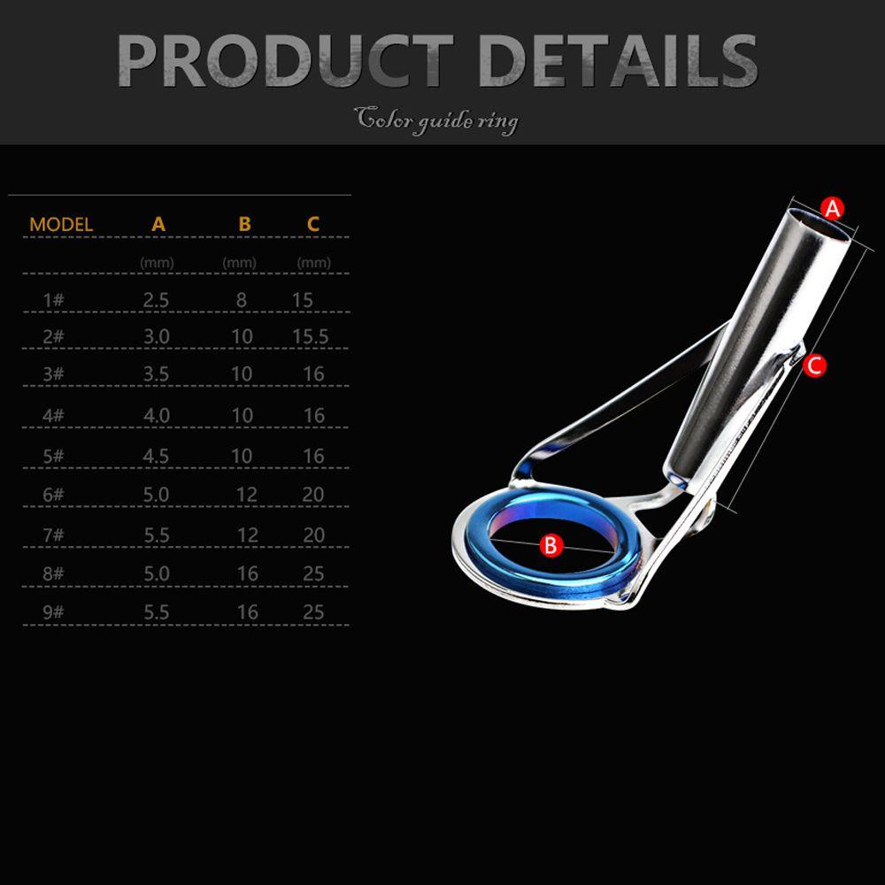 Suyo 5 / 10Pcs Guide Joran Pancing Kualitas Tinggi 1-9# Kit Ujung Perbaikan Bahan Stainless Steel