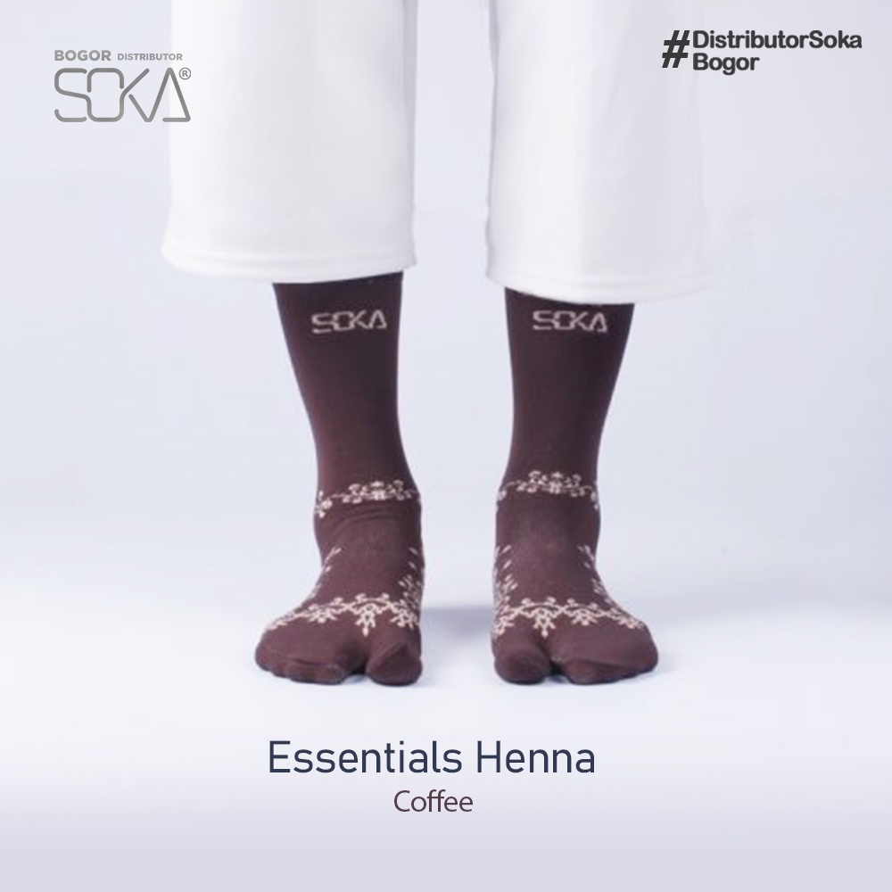 Soka Essentials Henna Brown - Kaos Kaki Jempol Wanita Motif