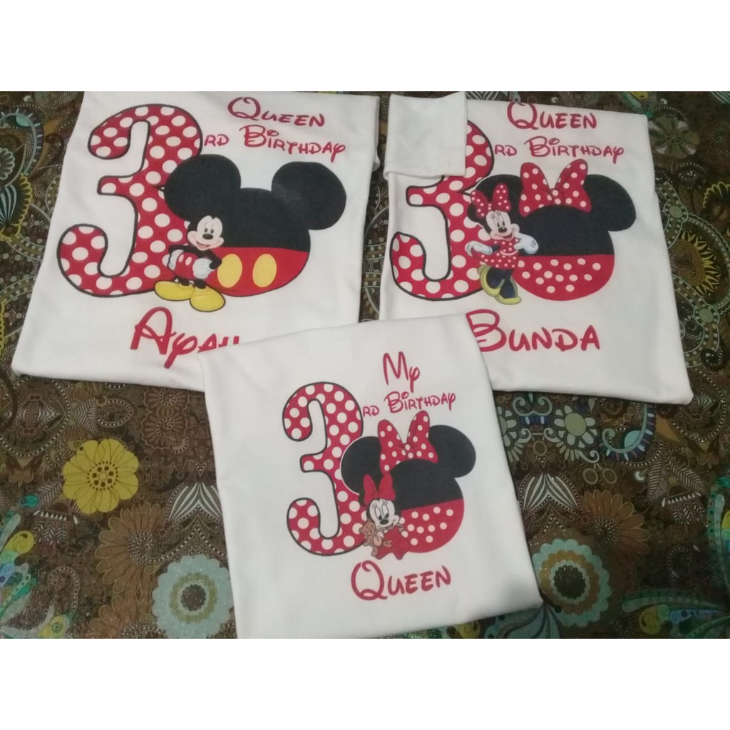 Kaos Mickey Mouse Ultah Anak | kaos Couple Ultah | Kaos Family | Kaos Murah