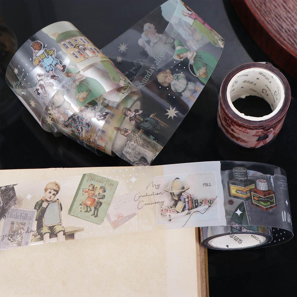 [Elegan] Vintage Tape Diary Hias Siswa Alat Tulis Scrapbooking Tangan Akun DIY Bahan Fairy Tale Stars Dream Series Masking Tape