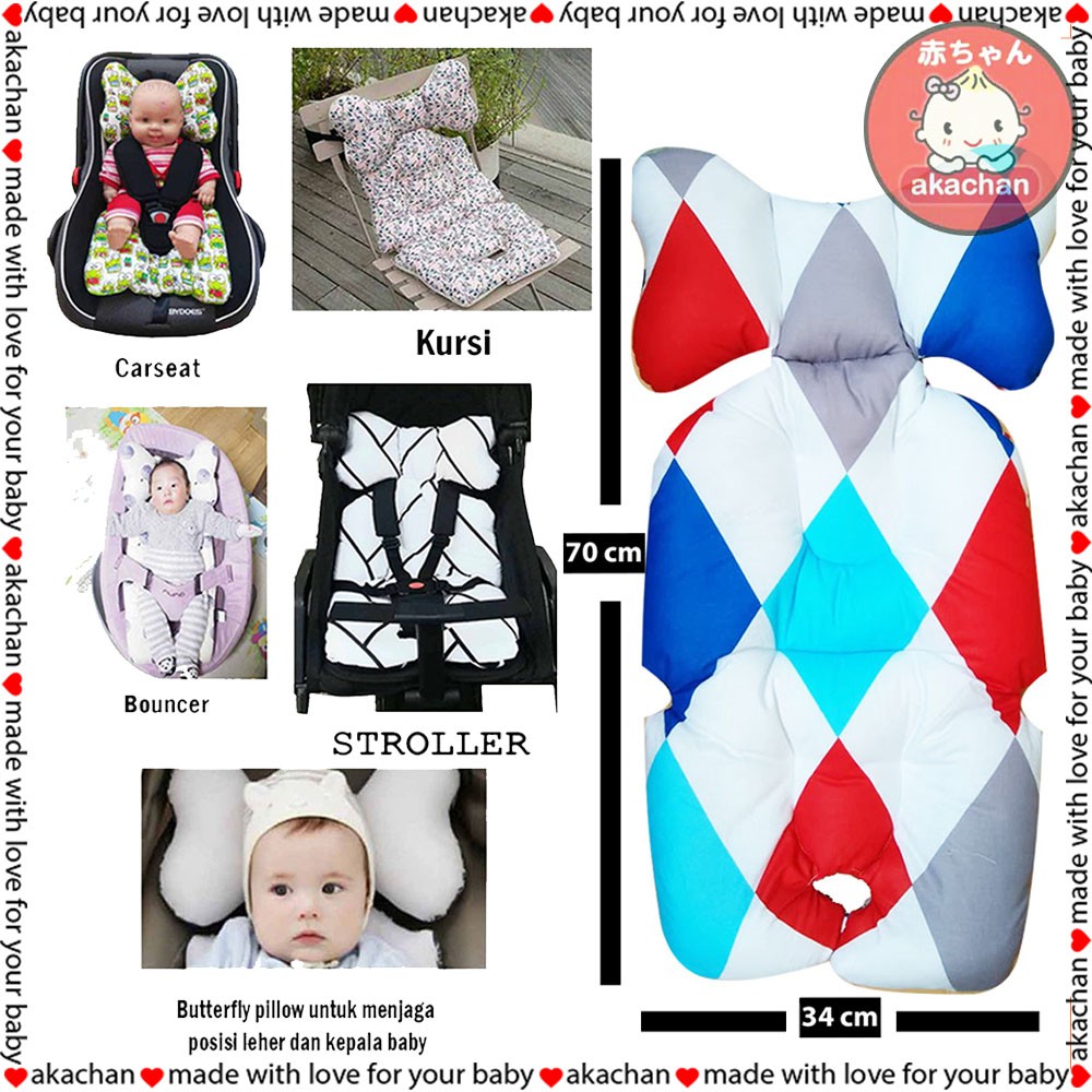 UNIVERSAL Alas STROLLER PAD stroler carseat bouncer Akachan kereta dorong seat pad borny liner spad