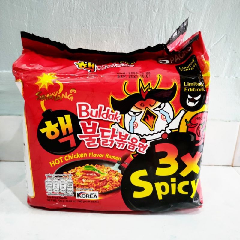 [Halal] Samyang 3x Spicy - Samyang hot spicy / Mie pedas samyang ramen Import Korea Mie Instan