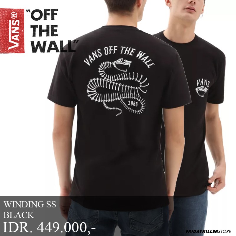 KAOS PRIA VANS OFF THE WALL | WINDING SS BLACK