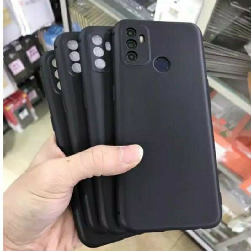 Oppo A74 A54 A53 A33 A92 A52 Softcase Premium Macaron Cover Soft Case Silikon Black