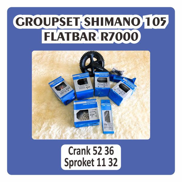 Grupset 105 R7000 Flat Bar Shifter R 7000 Seli Sepeda Lipat Shimano FD RD Crank 52 36 Sproket 11 32