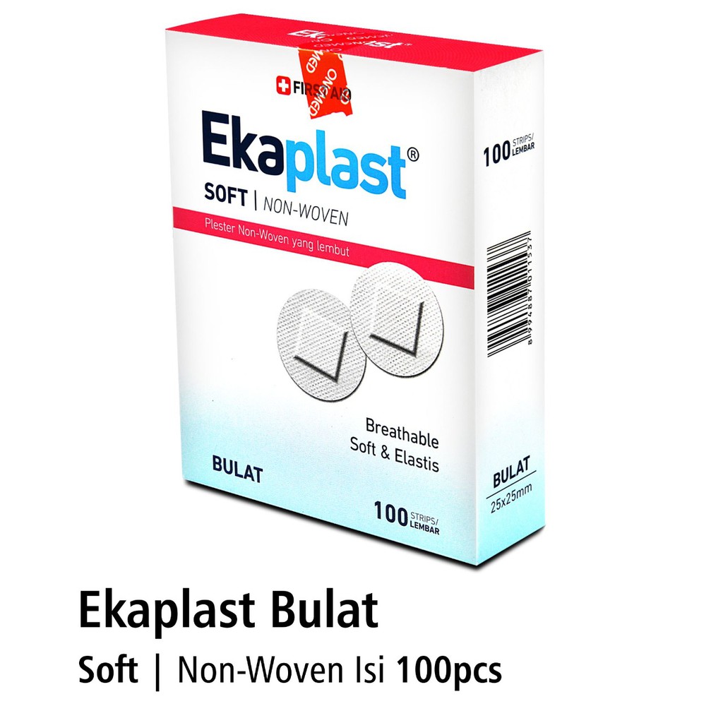 OneMed Plester Soft Bulat Non Woven Ekaplast Box isi 100 Strip OJ