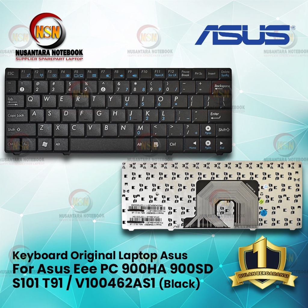 Keyboard Original Asus Eee PC 900HA 900SD S101 T91/V100462AS1 (Black)