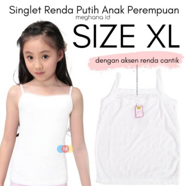 Kaos Dalam Perempuan Singlet Remaja Putih Size XL SD SMP Kaos Dalam Perempuan Singlet Remaja Putih Size XL SD SMP