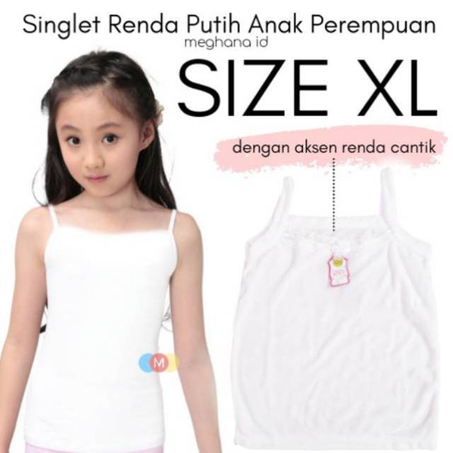  Kaos  Dalam Perempuan Singlet  Remaja  Putih Size XL SD SMP 