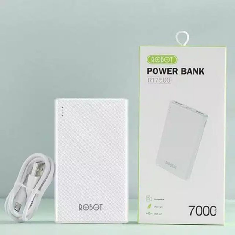 Powerbank ROBOT RT7500 7000mah ORIGINAL REAL KAPASITAS