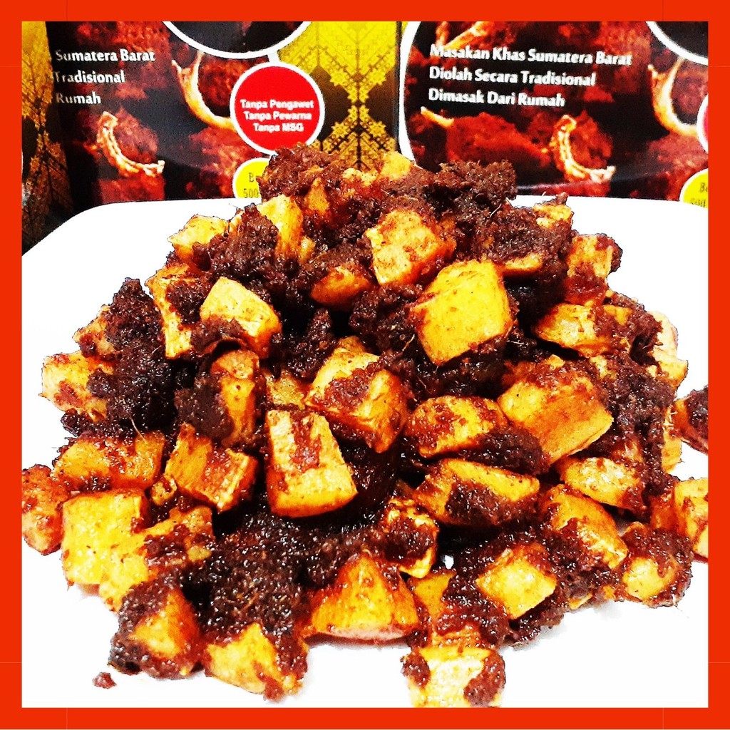 

Kerupuk Ubi Singkong Cancang Sambal Rendang Khas Rendang Padang Online 1/4 Kg