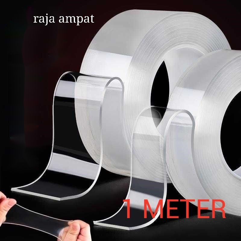 Magic tape 1 meter/3meter/5meter double tape isolasi 2 sisi