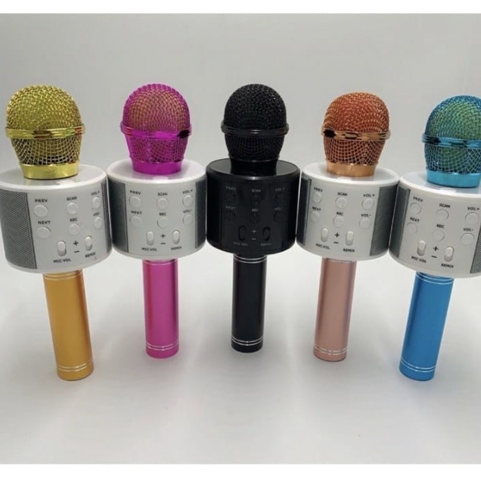 Mic wireless bluetooth buat karaoke/rapat/speaker microphone USB Aux