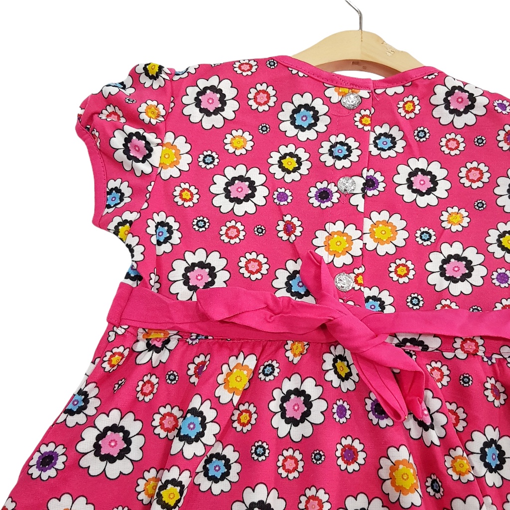 DRESS FASHION ANAK PEREMPUAN BAHAN KAOS MOTIF SMALL FLOWERS 1-5 TAHUN NEW