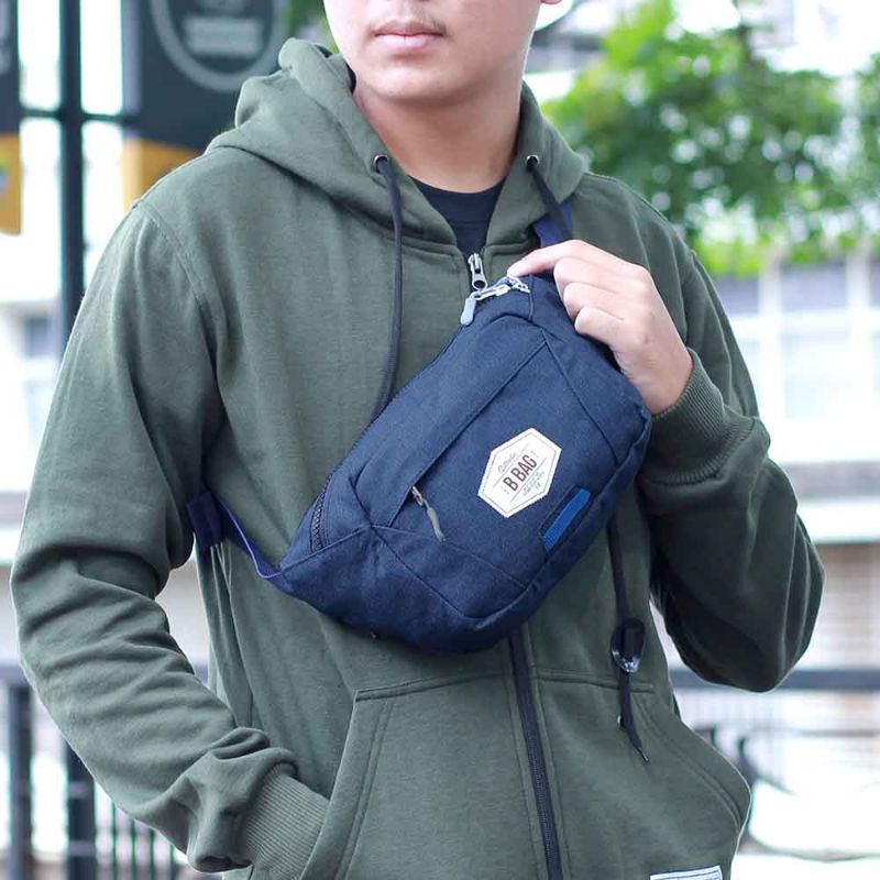 BOS - Waistbag Tas Selempang Pria Salempang Distro Bahan Dilby