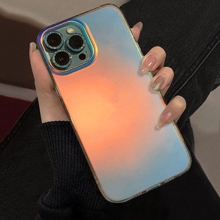 Soft Case TPU Transparan Gradasi Laser Cover iPhone 11 12 13 Pro Max XR X XS Max 7 8 Plus