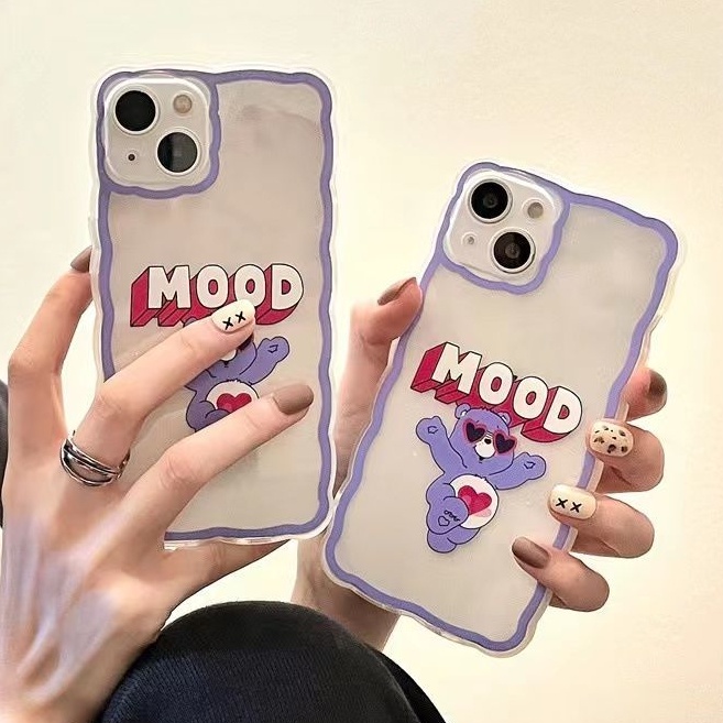 Soft Case Silikon TPU Transparan Motif Beruang Untuk IPhone 13 12 Mini 11 Pro X XR XS Max SE 2020 6 6S 7 8 Plus