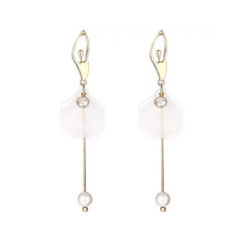 Anting Tusuk Gantung Bahan Sterling Silver 925 Desain Balerina Gaya Perancis / Retro / Elegan Untuk Wanita