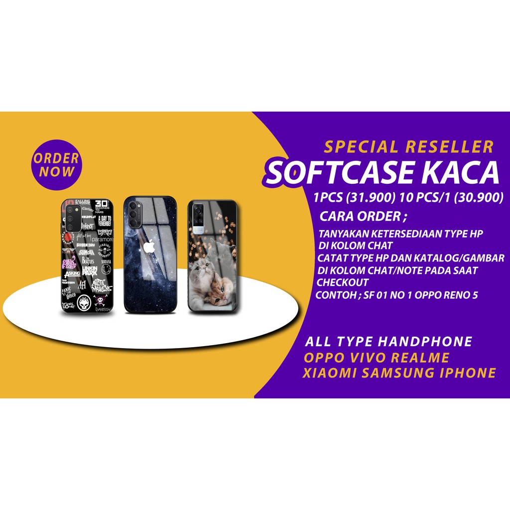 Case Grosir [Reseller] Softcase Glass Kaca For All Katalog For All Type Handphone