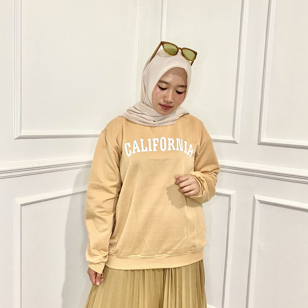 BASIC CALIFORNIA SWEATER  II SWEATER  CRAWNECK PRIA DAN WANITA II 11 WARNA