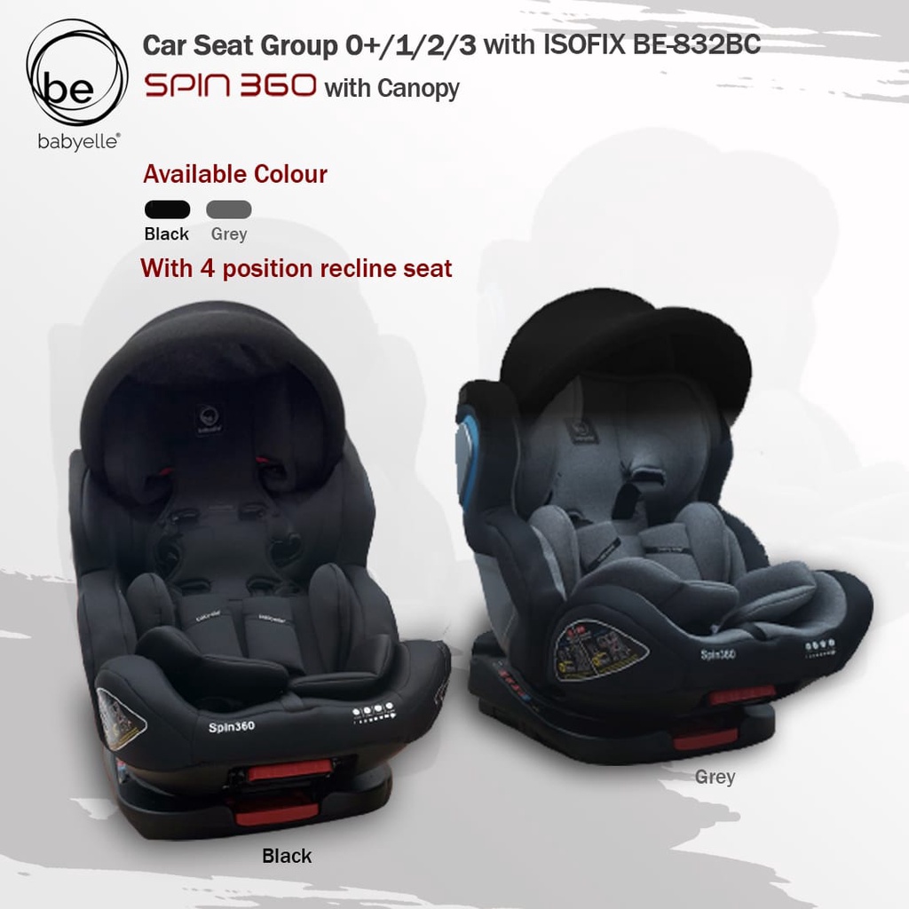 Car Seat Baby Elle Spin 360 Derajat BE-832BC / Baby Does Babydoes CH 8735 Full Rotate 360 Isofix / Baby Does Free Rotate CH 8749 / Kursi Mobil Bayi